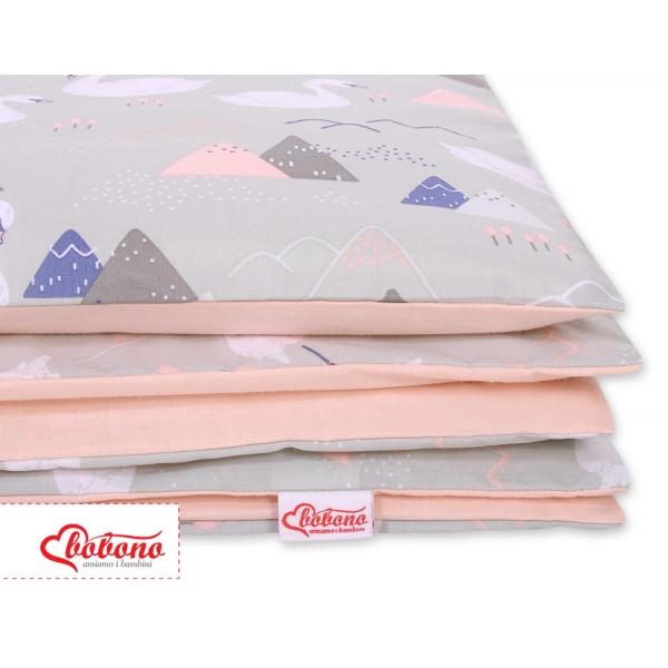 Juniorbett Bettwäsche Set 2-tlg 140x200 Junior - Schwäne grau