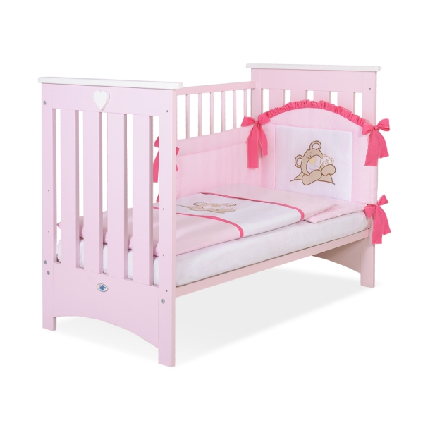 Kinderbett 120x60cm Babybett für Mädchen Lorenzo Rosa Pink
