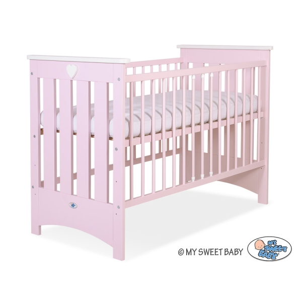 Kinderbett 120x60cm Babybett für Mädchen Lorenzo Rosa Pink