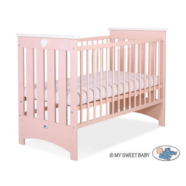 Babybett Puderrosa 120x60cm für Mädchen Lorenzo III nr 5024-01