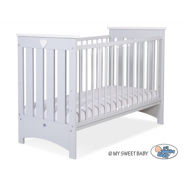 Babybett in Grau mit Matratze