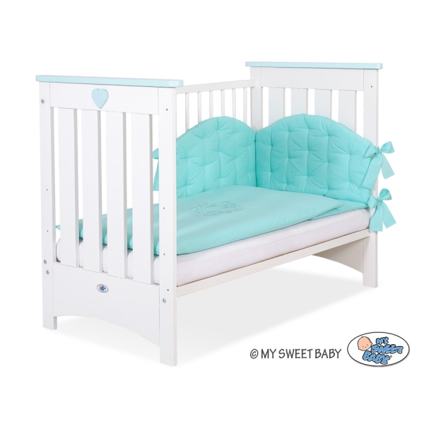 Babybett  weiß minze120x60cm Lorenzo