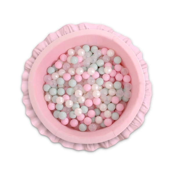 Kinder Bällebad mit Rüschen mit Bällen 200st - rosa