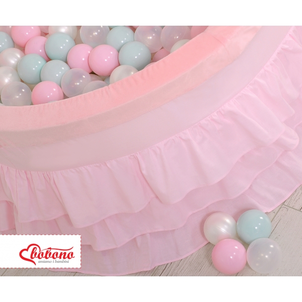 Kinder Bällebad mit Rüschen mit Bällen 200st - rosa