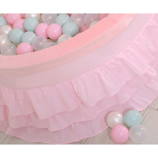 Kinder Bällebad mit Rüschen mit Bällen 200st - rosa