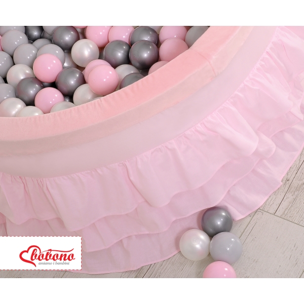 Kinder Bällebad mit Rüschen mit Bällen 200st - rosa
