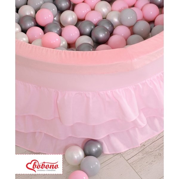 Kinder Bällebad mit Rüschen mit Bällen 200st - rosa
