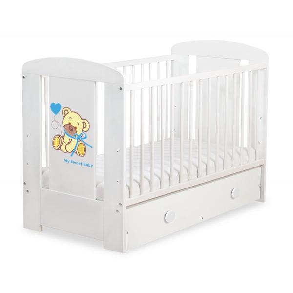 Kinderbett 120x60cm Bär mit Schleife mit Schublade MAXI