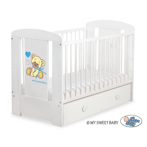 Kinderbett 120x60cm Bär mit Schleife mit Schublade MAXI