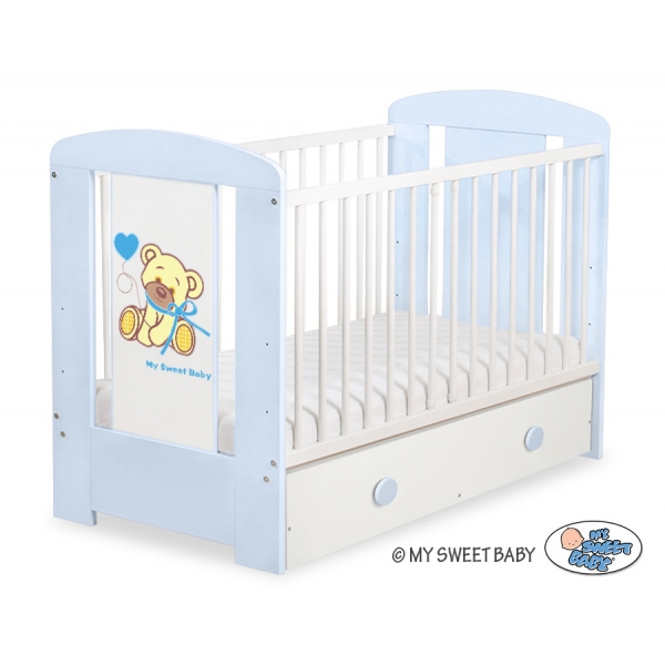 Kinderbett 120x60cm Bär mit Schleife mit Schublade MAXI