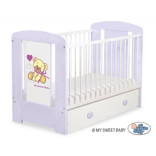 Kinderbett 120x60cm Bär mit Schleife mit Schublade MAXI