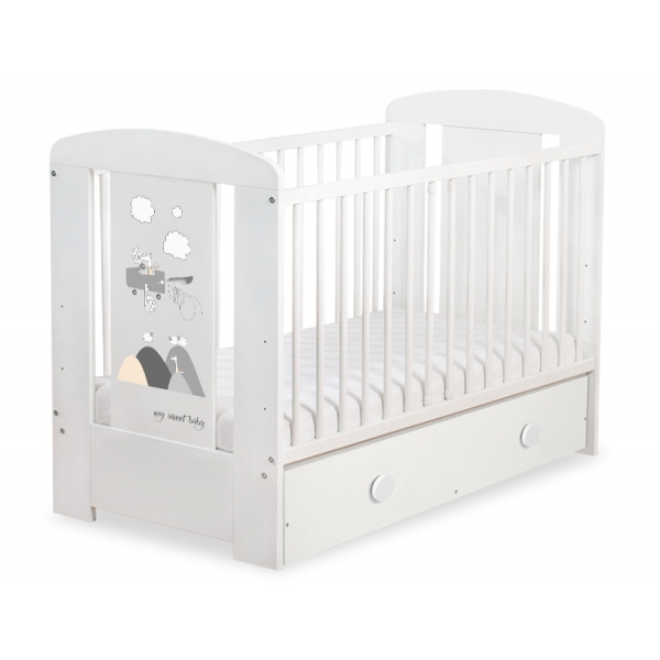 Kinderbett 120x60cm Crazy Wolf mit Schublade MAXI