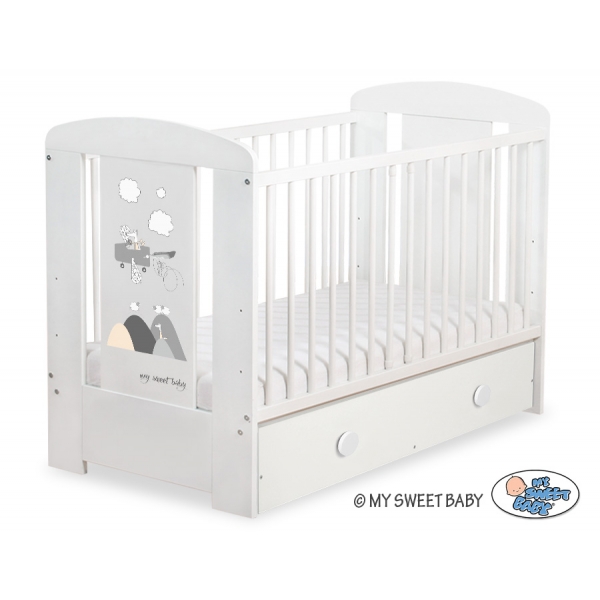 Kinderbett 120x60cm Crazy Wolf mit Schublade MAXI