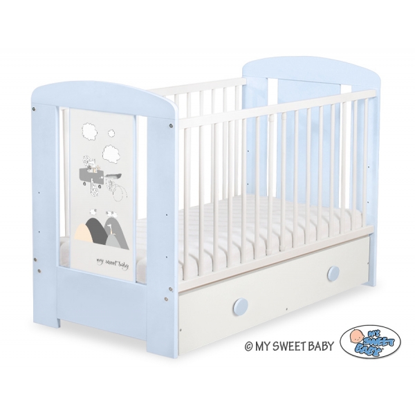 Kinderbett 120x60cm Crazy Wolf mit Schublade MAXI