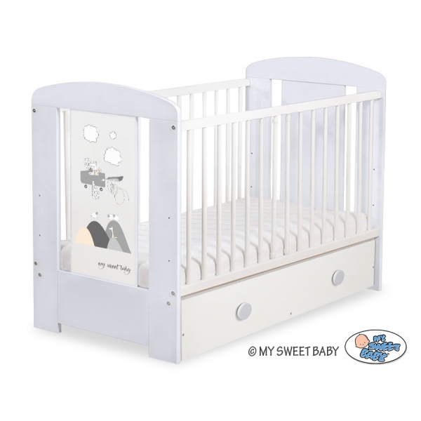 Kinderbett 120x60cm Crazy Wolf mit Schublade MAXI