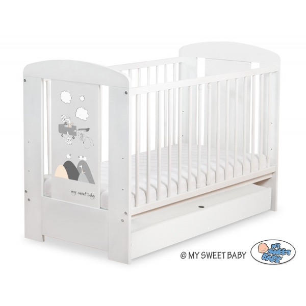 Kinderbett 120x60cm Crazy Wolf mit Schublade STANDARD