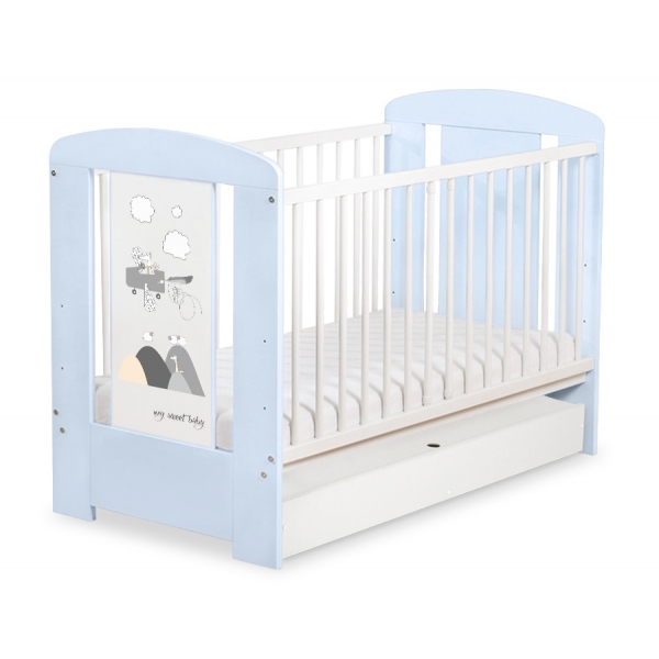 Kinderbett 120x60cm Crazy Wolf mit Schublade STANDARD