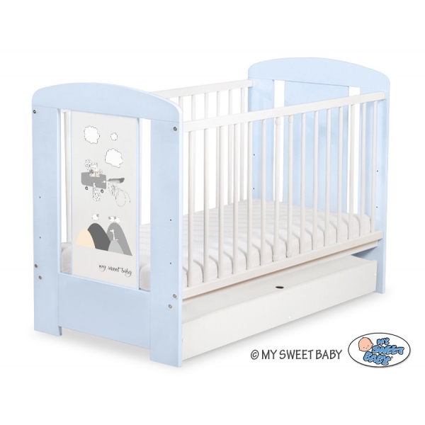 Kinderbett 120x60cm Crazy Wolf mit Schublade STANDARD