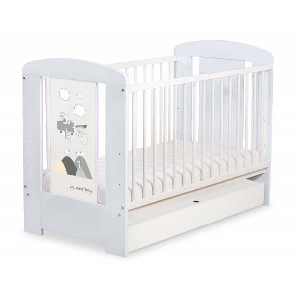 Kinderbett 120x60cm Crazy Wolf mit Schublade STANDARD