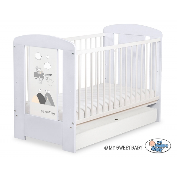 Kinderbett 120x60cm Crazy Wolf mit Schublade STANDARD