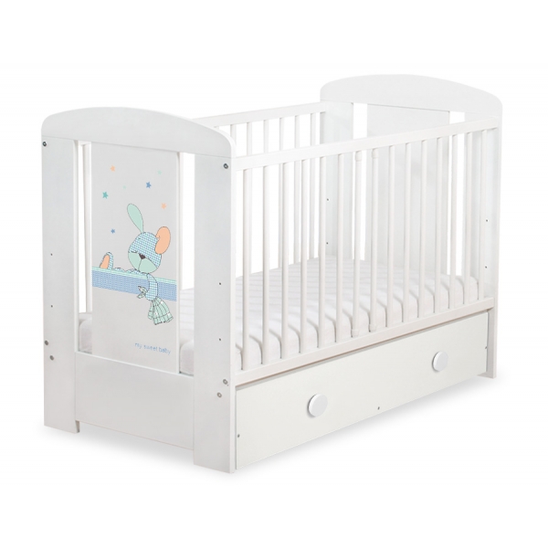 Kinderbett 120x60cm Dreamy bunny mit Schublade MAXI