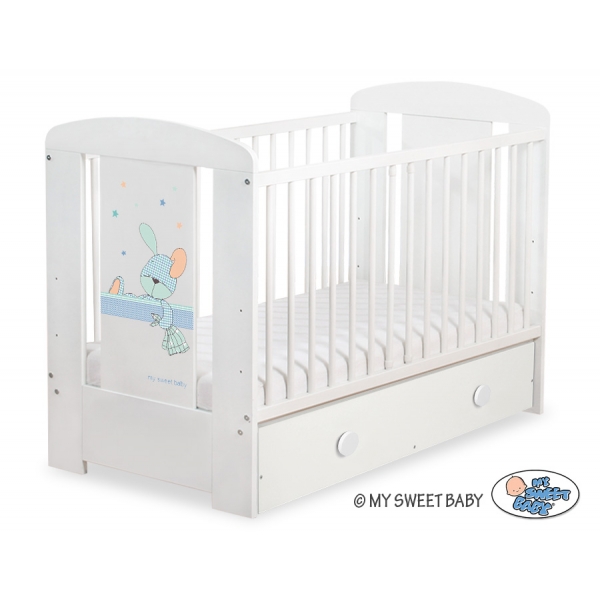 Kinderbett 120x60cm Dreamy bunny mit Schublade MAXI