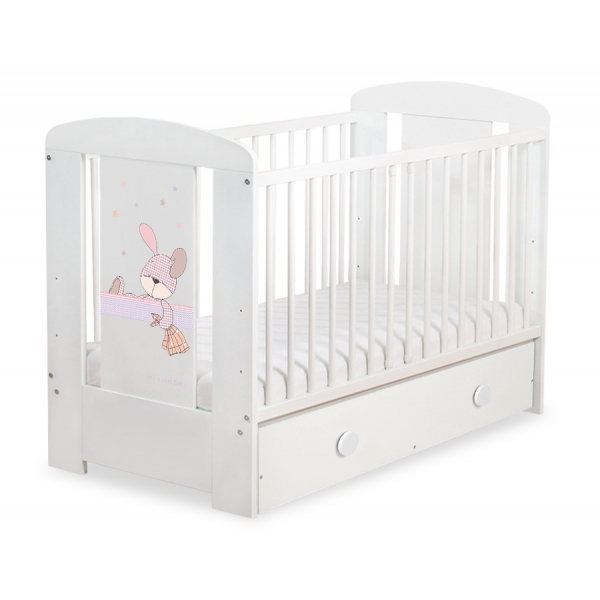 Kinderbett 120x60cm Dreamy bunny mit Schublade MAXI