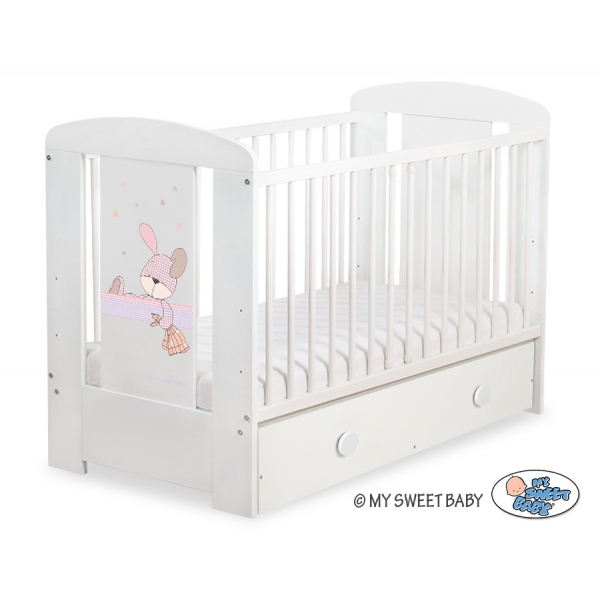 Kinderbett 120x60cm Dreamy bunny mit Schublade MAXI