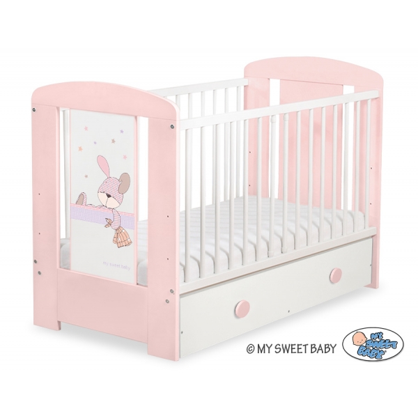 Kinderbett 120x60cm Dreamy bunny mit Schublade MAXI