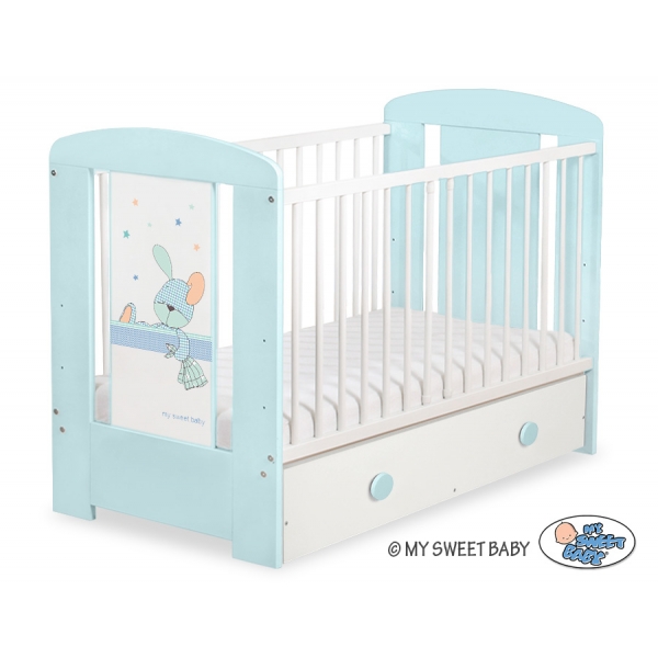 Kinderbett 120x60cm Dreamy bunny mit Schublade MAXI
