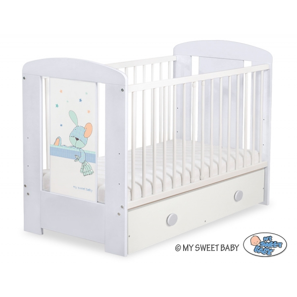 Kinderbett 120x60cm Dreamy bunny mit Schublade MAXI