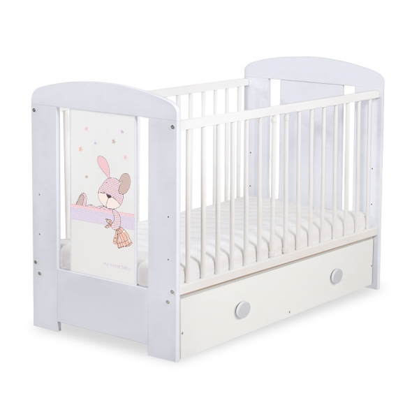 Kinderbett 120x60cm Dreamy bunny mit Schublade MAXI