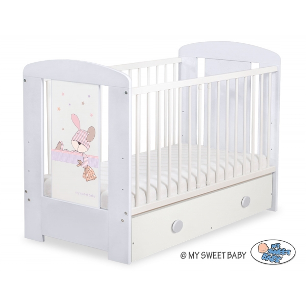 Kinderbett 120x60cm Dreamy bunny mit Schublade MAXI