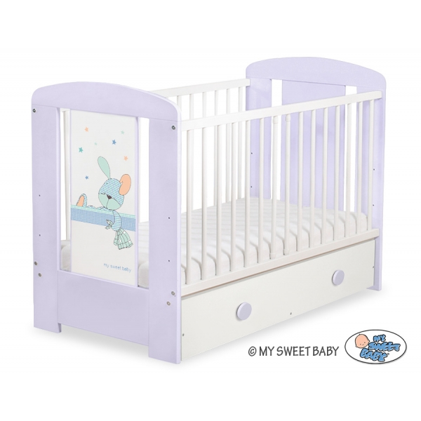 Kinderbett 120x60cm Dreamy bunny mit Schublade MAXI