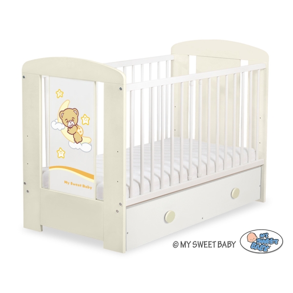 Kinderbett 120x60cm Gute Nacht mit Schublade MAXI
