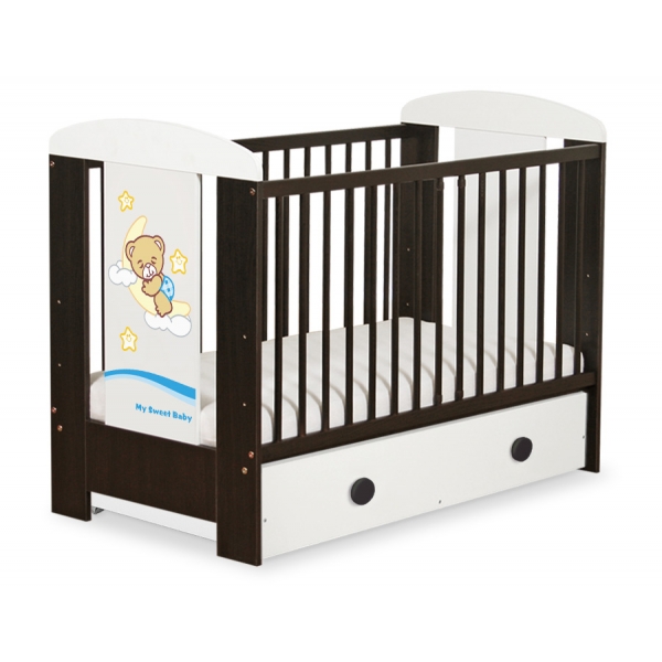Braun Kinderbett 120x60cm Gute Nacht Blau Schublade MAXI