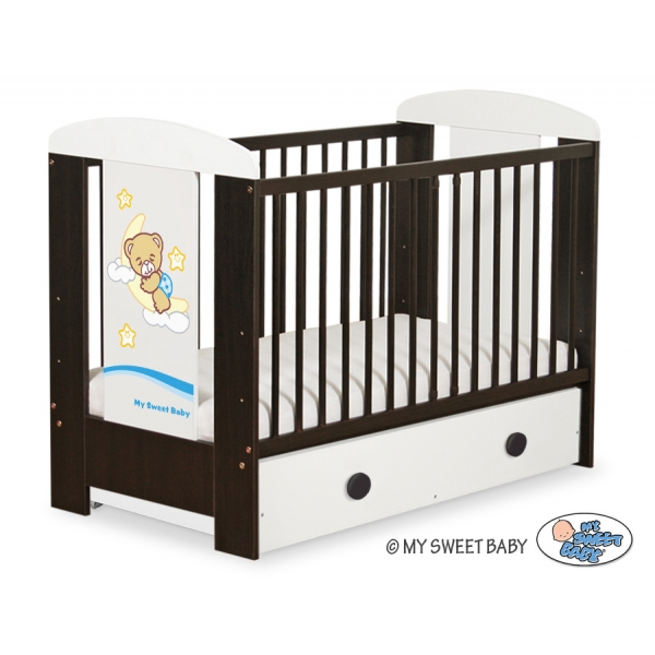 Braun Kinderbett 120x60cm Gute Nacht Blau Schublade MAXI