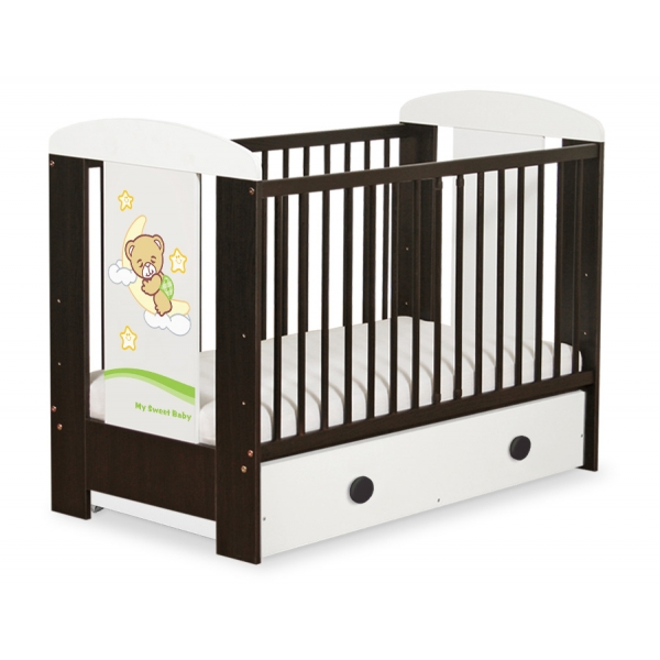 Braun Kinderbett 120x60cm Gute Nacht Grün Schublade MAXI