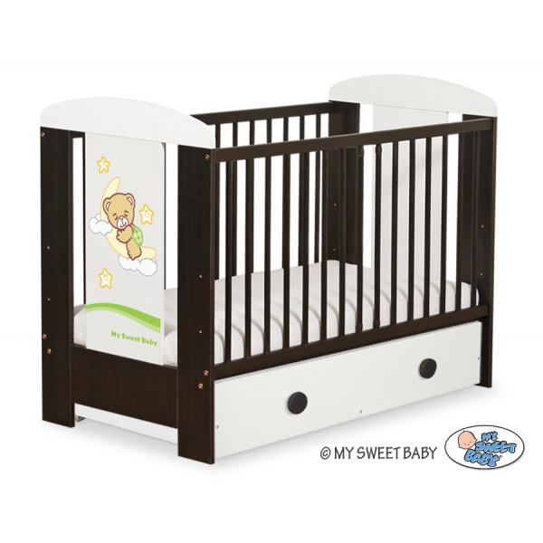 Braun Kinderbett 120x60cm Gute Nacht Grün Schublade MAXI