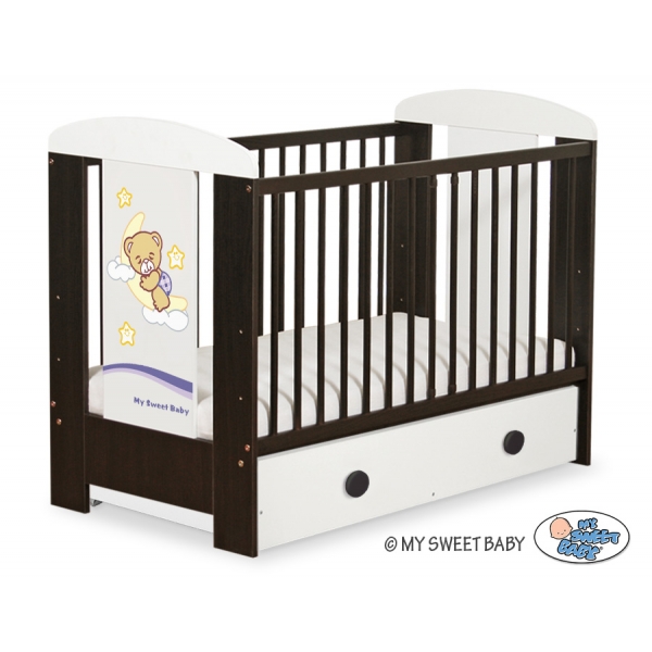 Braun Kinderbett 120x60cm Gute Nacht Lila Schublade MAXI