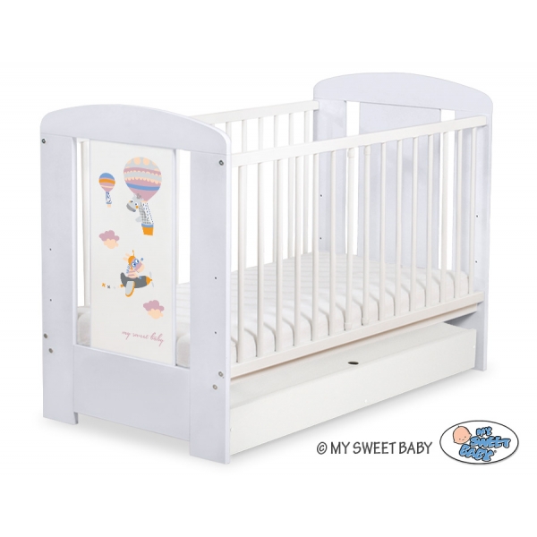 Kinderbett 120x60cm Happy balloons mit Schublade STANDARD