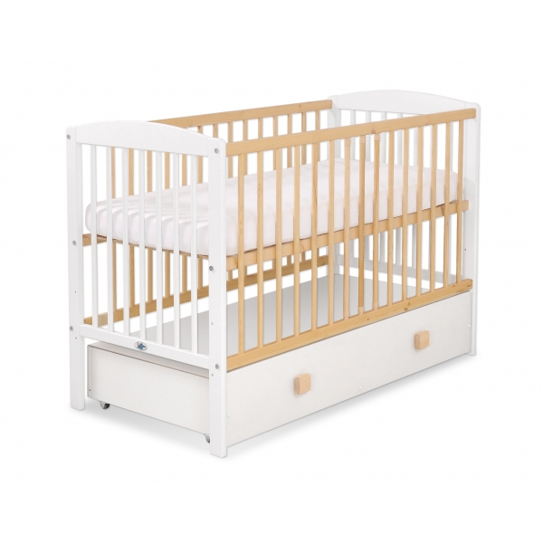 Skandinavisches  Babybett Naturholz mit Schoubladen