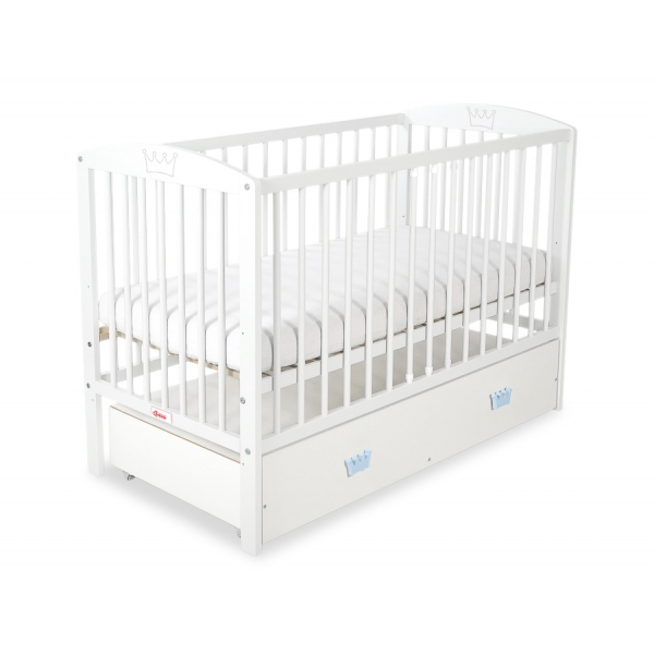 Kinderbett 120x60cm mit Krone mit Schublade MAXI