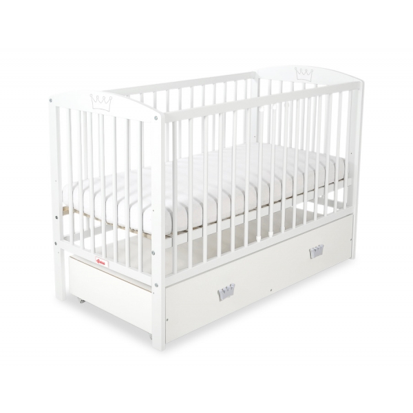 Kinderbett 120x60cm mit Krone mit Schublade MAXI