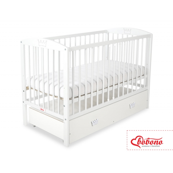 Kinderbett 120x60cm mit Krone mit Schublade MAXI