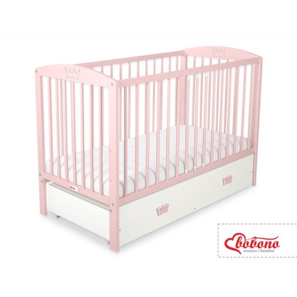 Kinderbett 120x60cm mit Krone mit Schublade MAXI