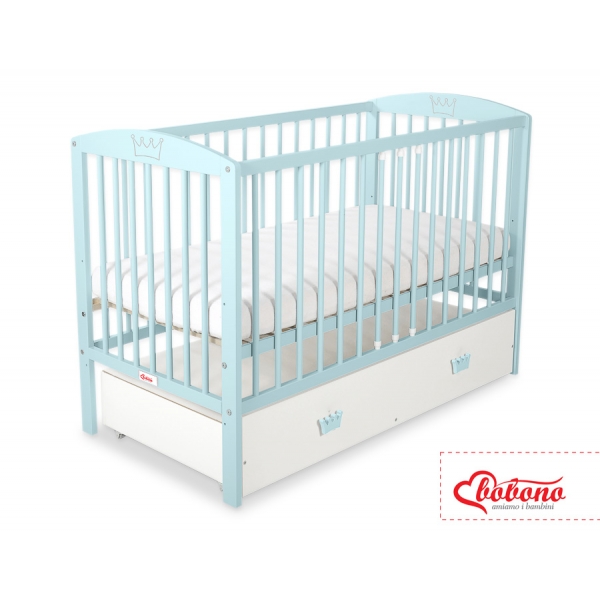 Kinderbett 120x60cm mit Krone mit Schublade MAXI