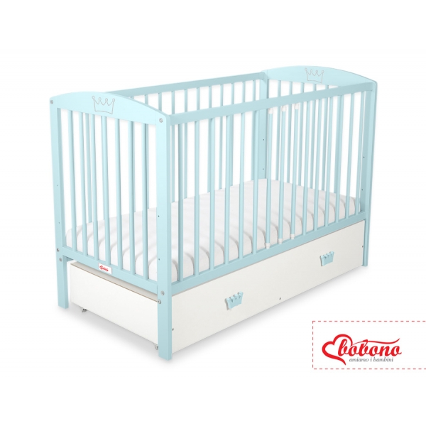 Kinderbett 120x60cm mit Krone mit Schublade MAXI