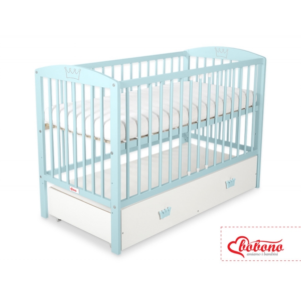 Kinderbett 120x60cm mit Krone mit Schublade MAXI