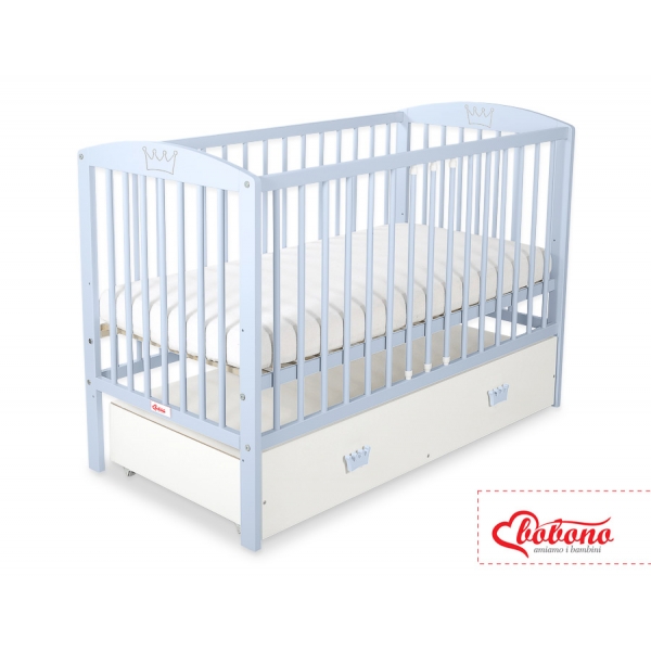 Kinderbett 120x60cm mit Krone mit Schublade MAXI